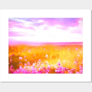 Pink Meadow Posters and Art